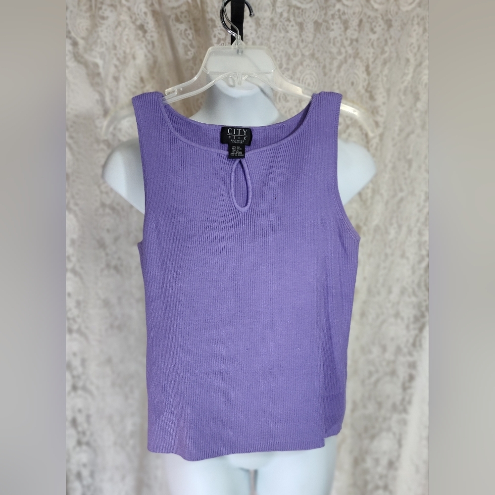 City Silk Women's Purple Sleeveless Top NWOT
